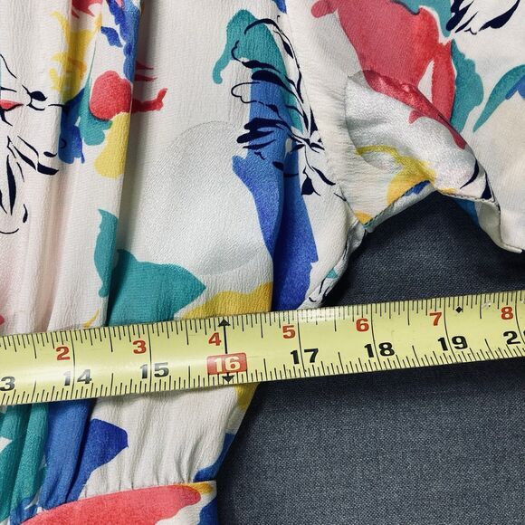 SILK STUDIO For Petites Maxi Dress 12 Vintage Tropical Floral 80s Coastal Summer - Picture 11 of 16